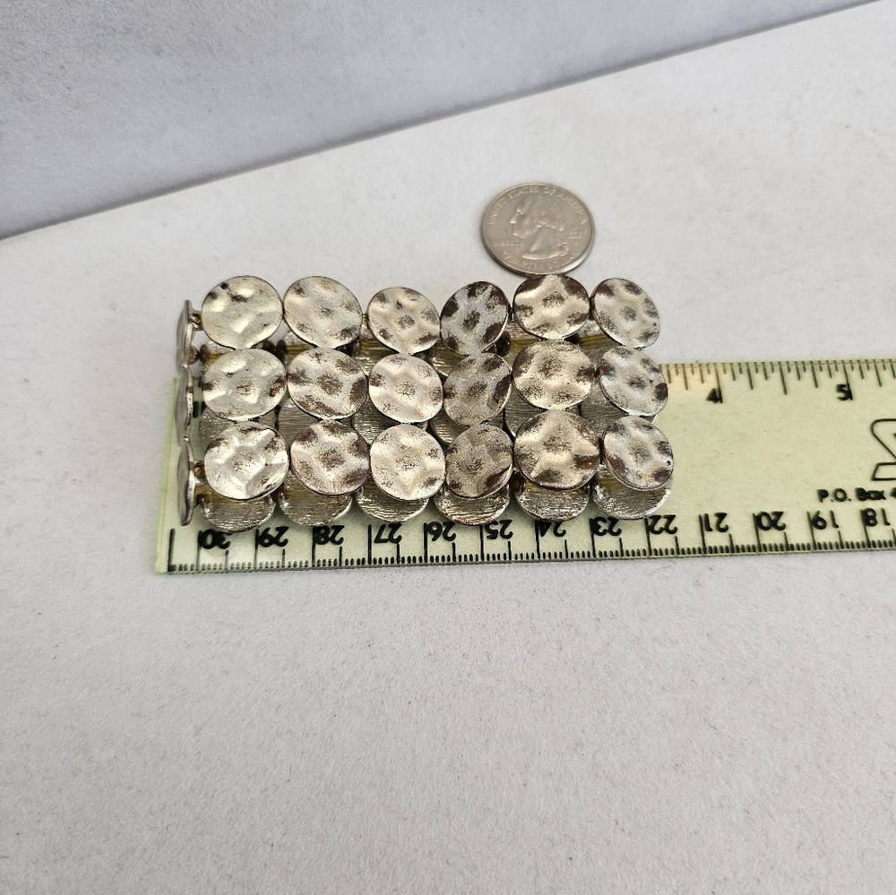 925 Earrings with Chunky Silvertone Stretch Bracelets SET! - Picture 7 of 12